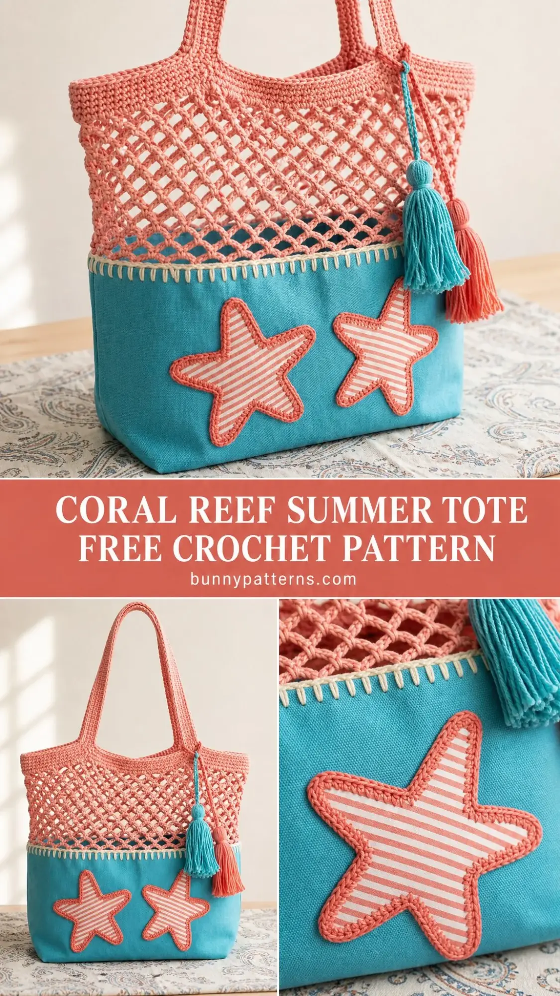 Coral Reef Summer Tote Free Crochet Pattern