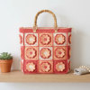 Coral Sunset African Flower Tote Free Crochet Pattern
