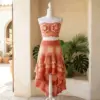 Coral Sunset Mandala Crochet Two-Piece Free Pattern