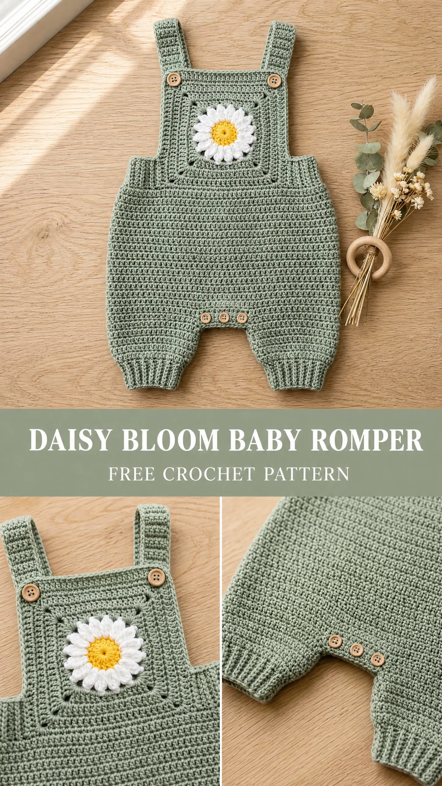 Daisy Bloom Baby Romper Free Crochet Pattern