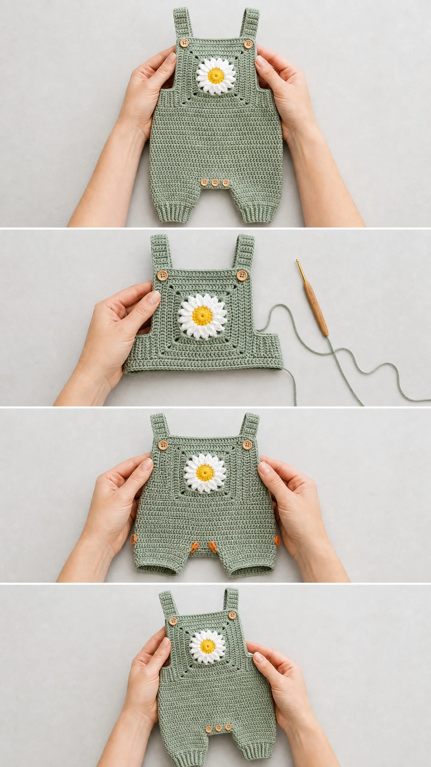 Daisy Bloom Baby Romper Free Crochet Pattern
