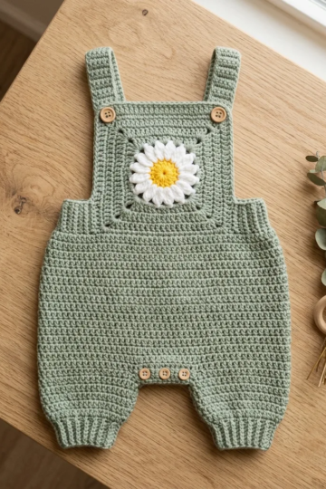 Daisy Bloom Baby Romper Free Crochet Pattern