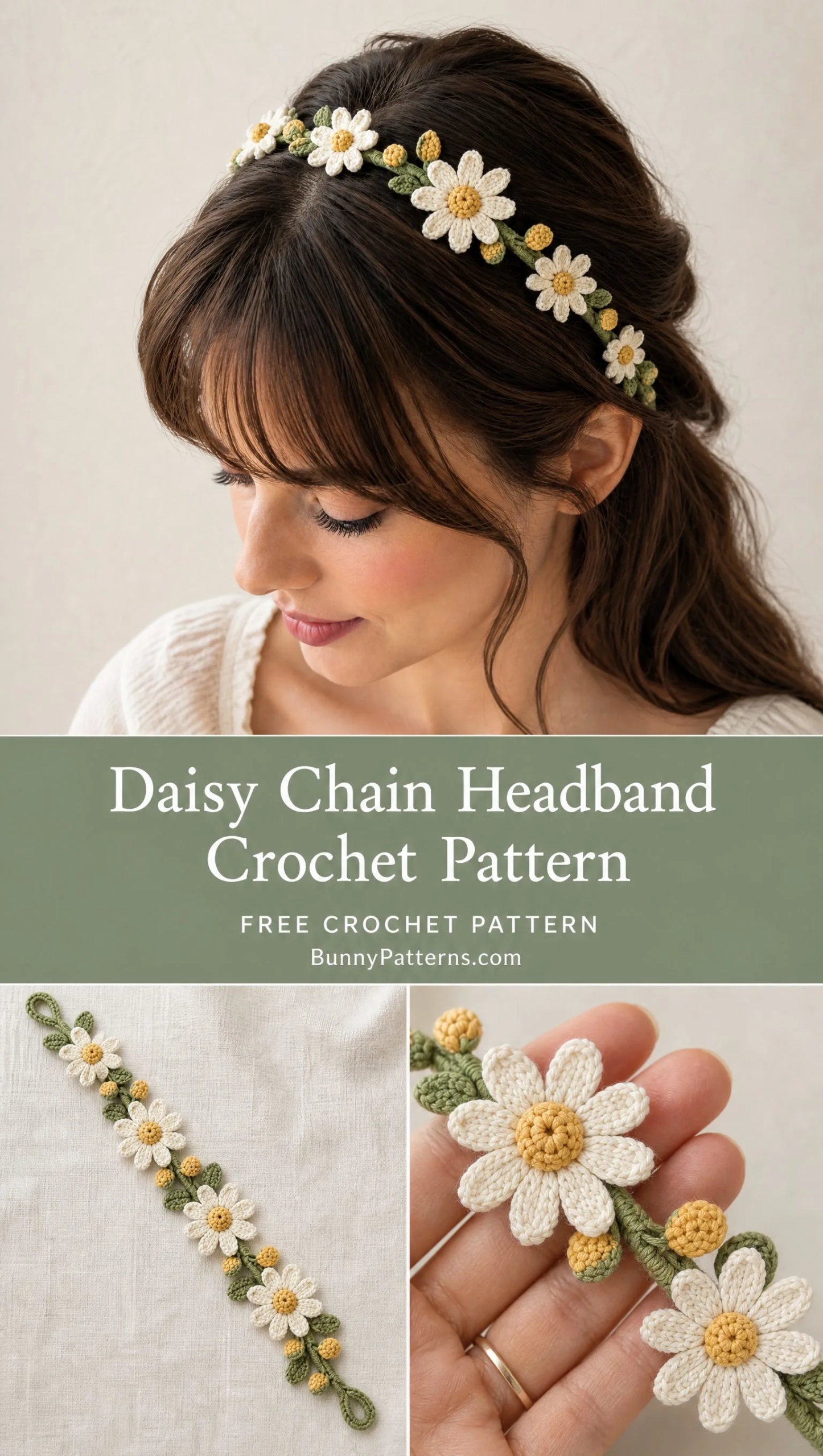 Daisy Chain Headband Crochet Pattern