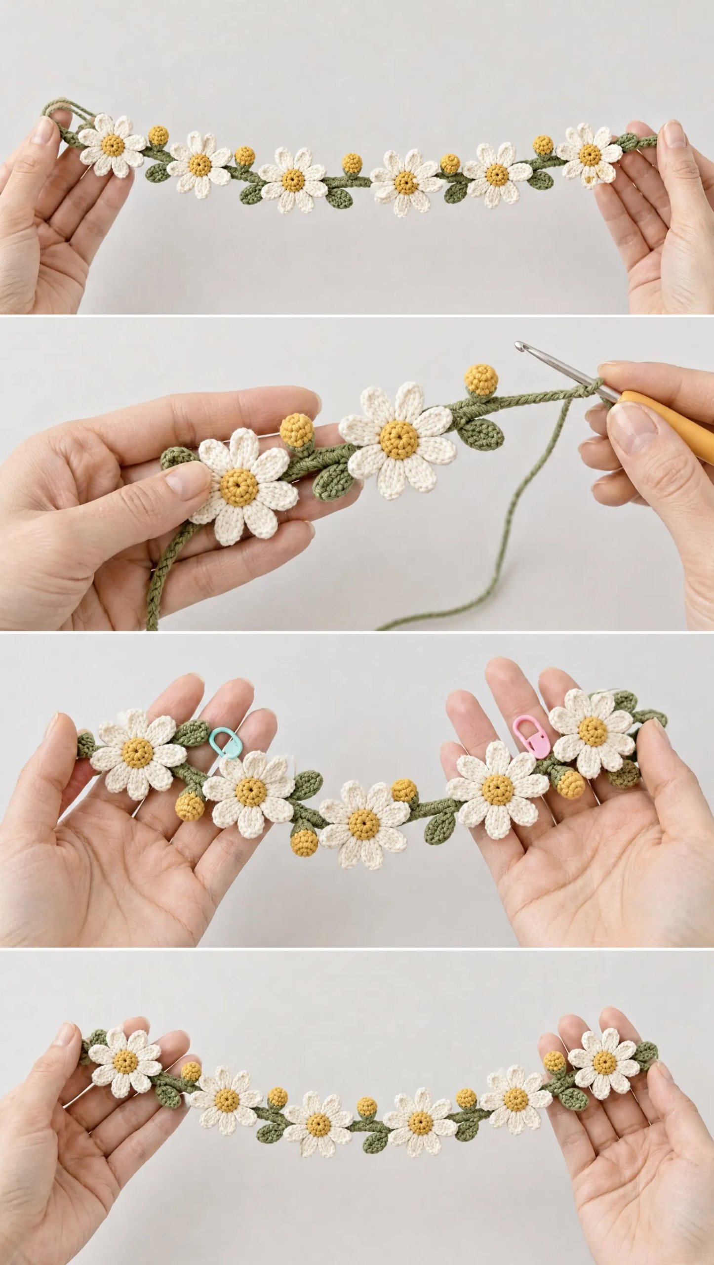 Daisy Chain Headband Crochet Pattern