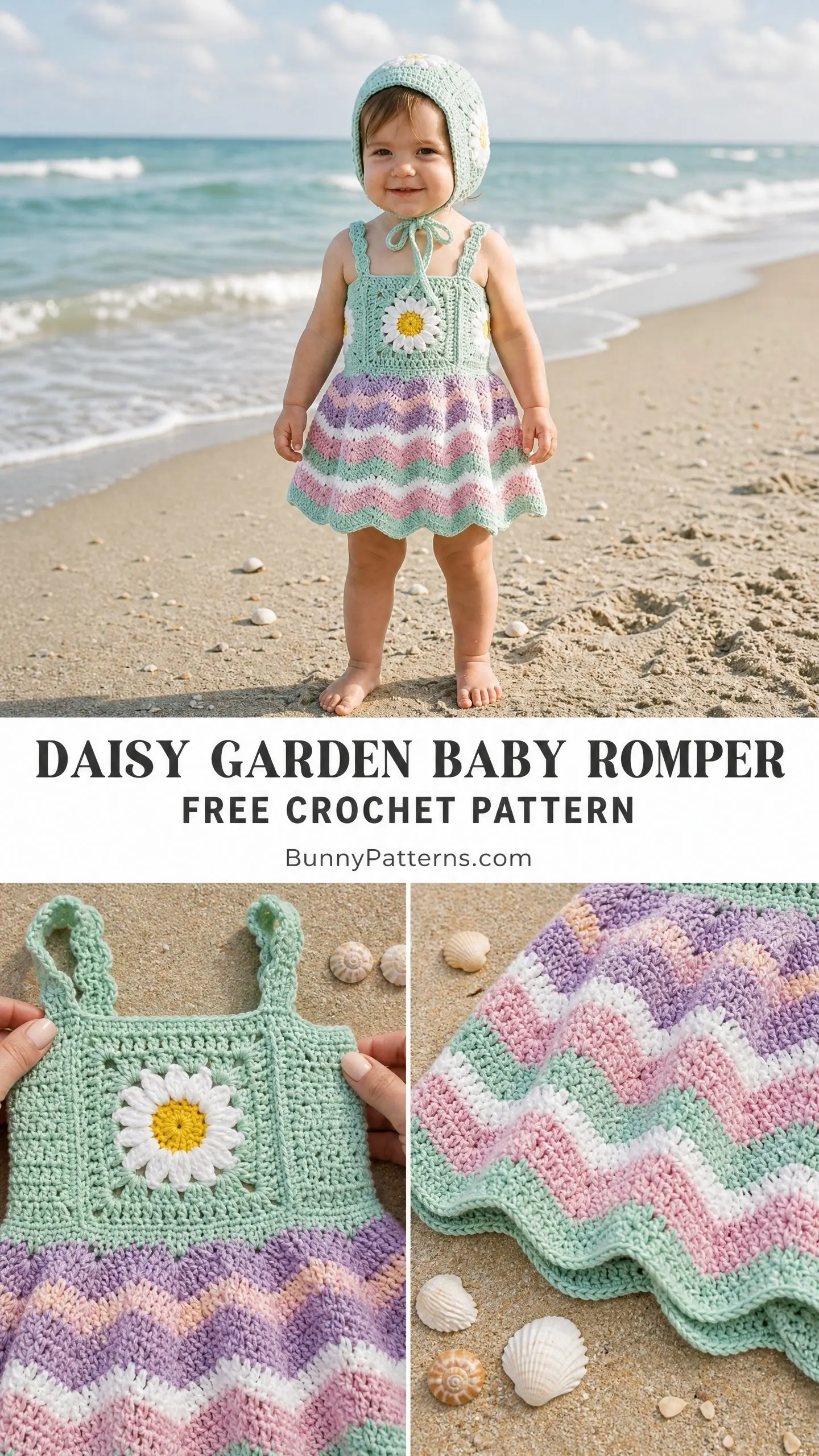 Daisy Garden Baby Romper Free Crochet Pattern