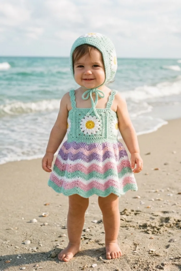Daisy Garden Baby Romper Free Crochet Pattern