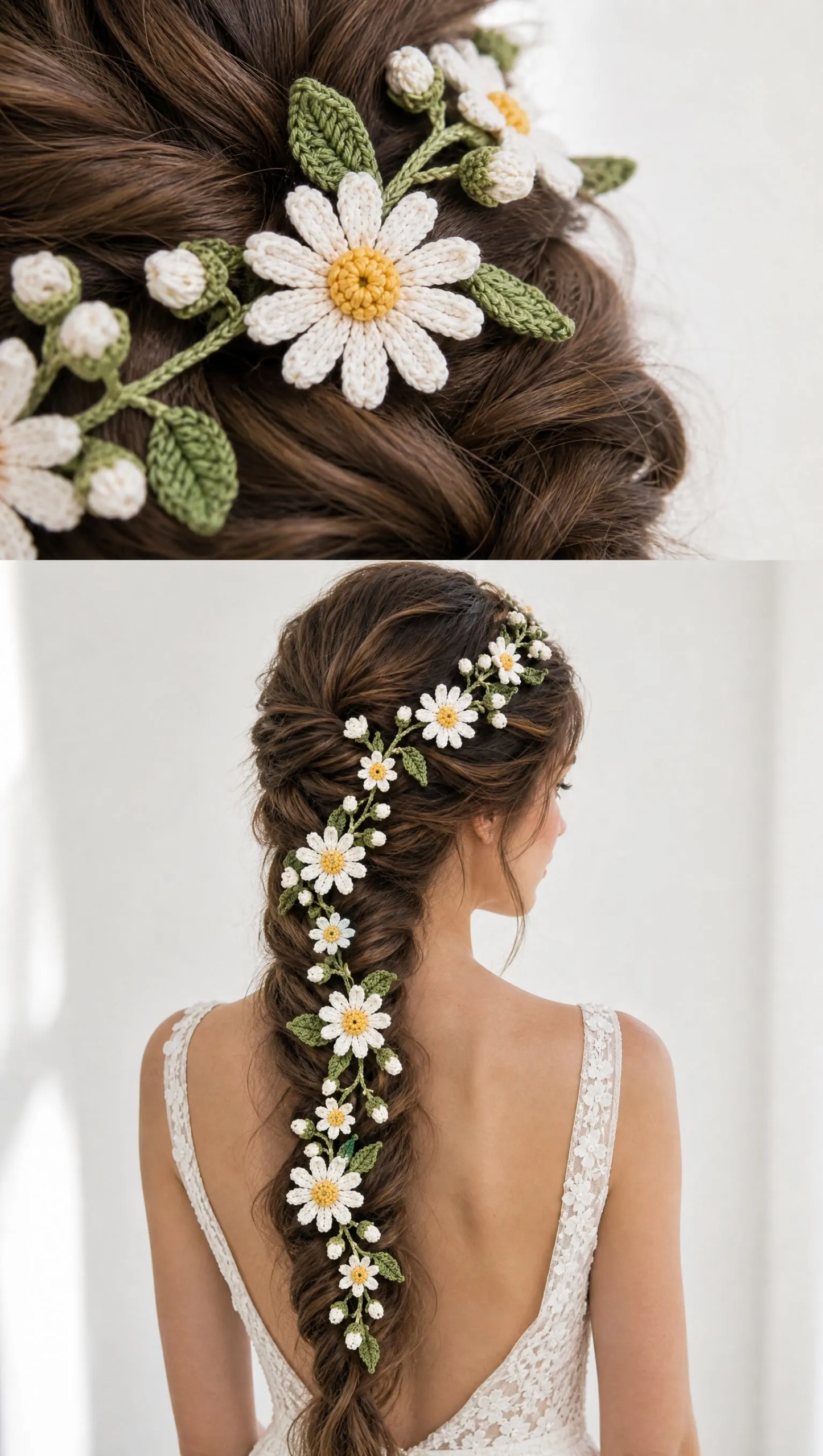 Daisy Meadow Hair Vine Crochet Pattern