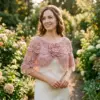Dusty Rose Bloom Capelet Free Crochet Pattern