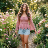 Dusty Rose Fairy Bell Sleeve Top Free Crochet Pattern