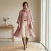 Dusty Rose Openwork Draped Poncho Free Crochet Pattern