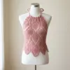 Dusty Rose Pineapple Lace Halter Free Crochet Pattern