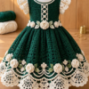Emerald Ivory Rose Dress Crochet Pattern