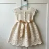 Ivory Cream Lace Baby Dress Free Crochet Pattern