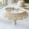 Ivory Pearl Bridal Lace Choker Free Crochet Pattern