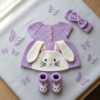 Lavender Bunny Baby Dress Set Free Crochet Pattern