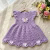 Lavender Butterfly Baby Dress Free Crochet Pattern