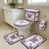 Lavender Butterfly Bathroom Set Free Crochet Pattern