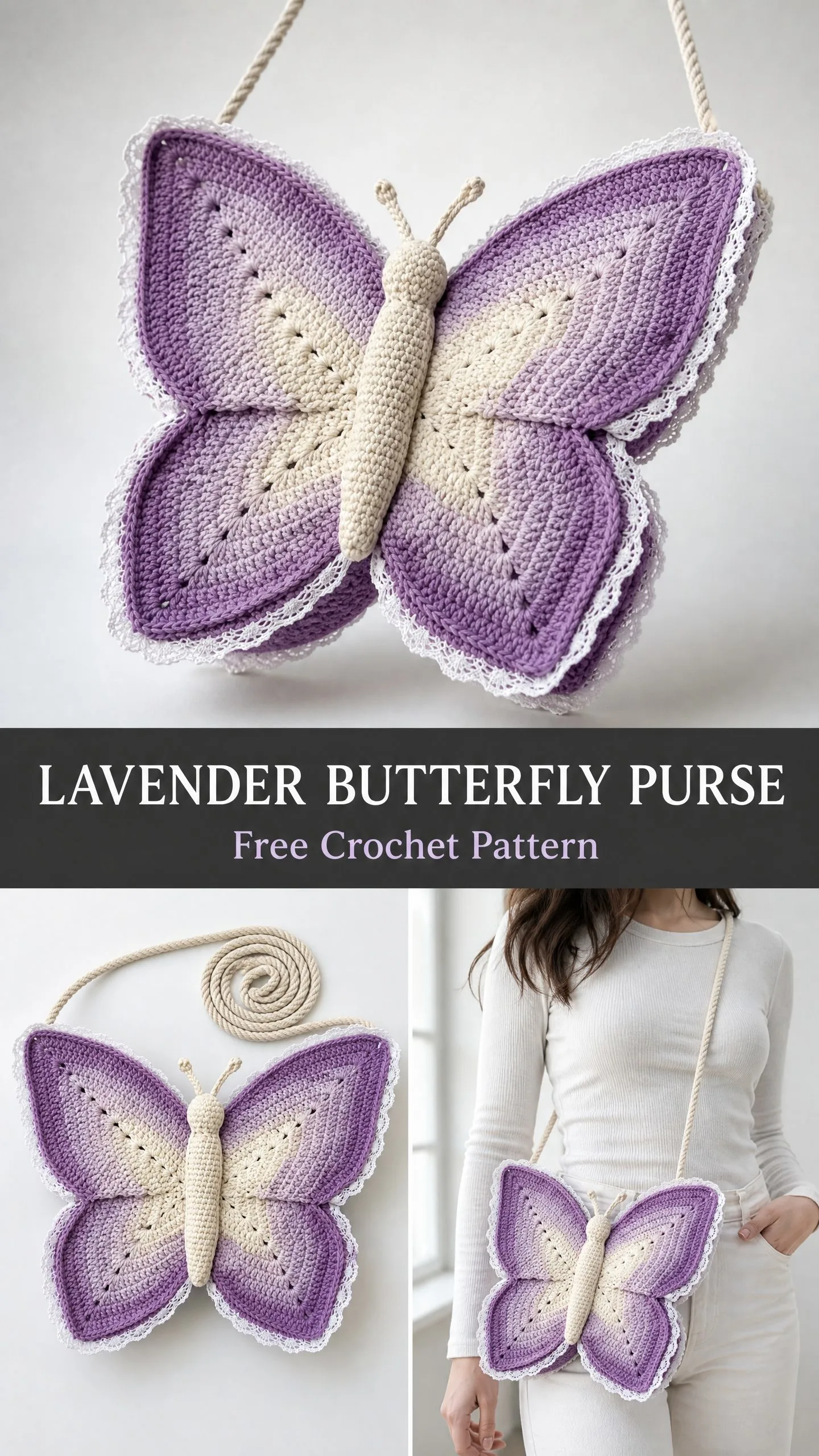 Lavender Butterfly Purse Free Crochet Pattern
