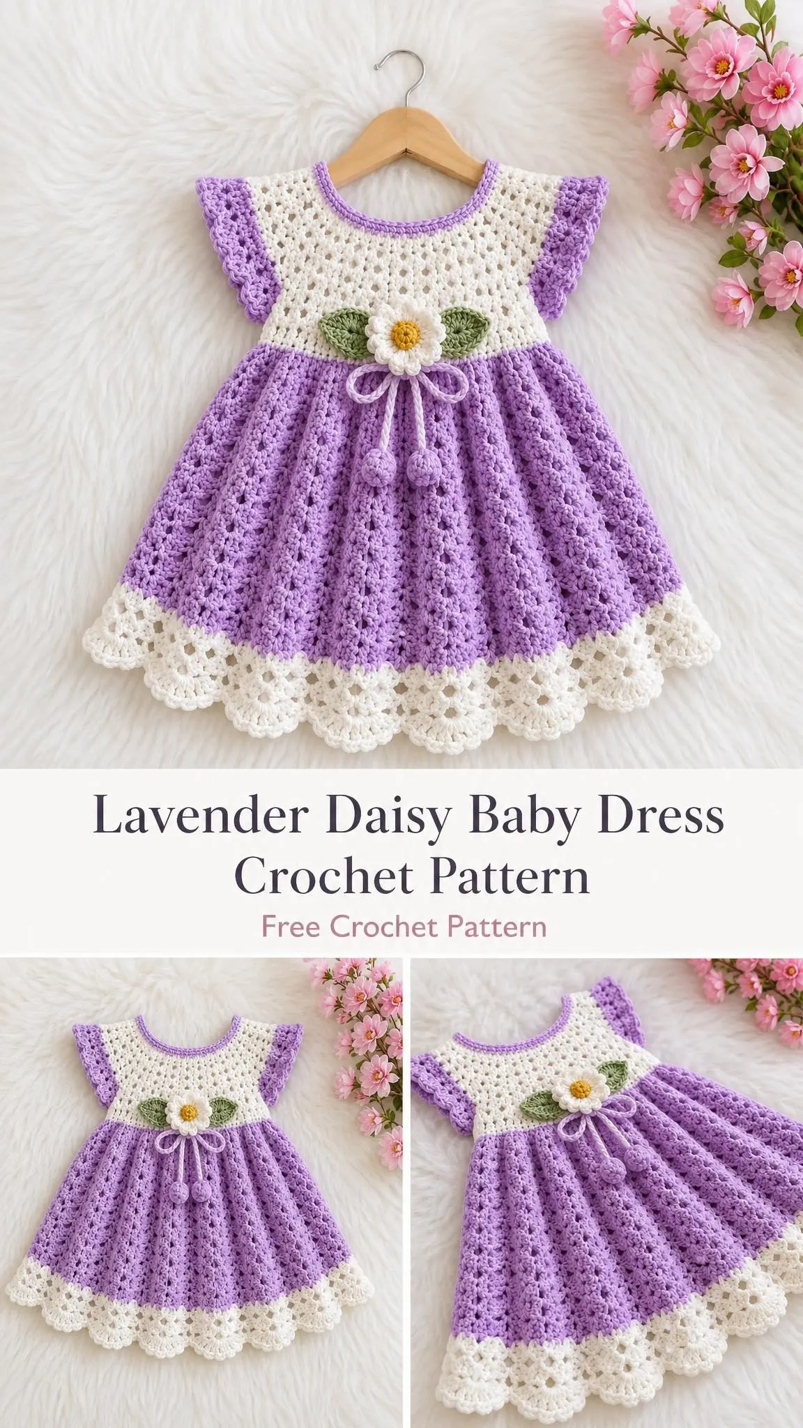 Lavender Daisy Baby Dress Crochet Pattern