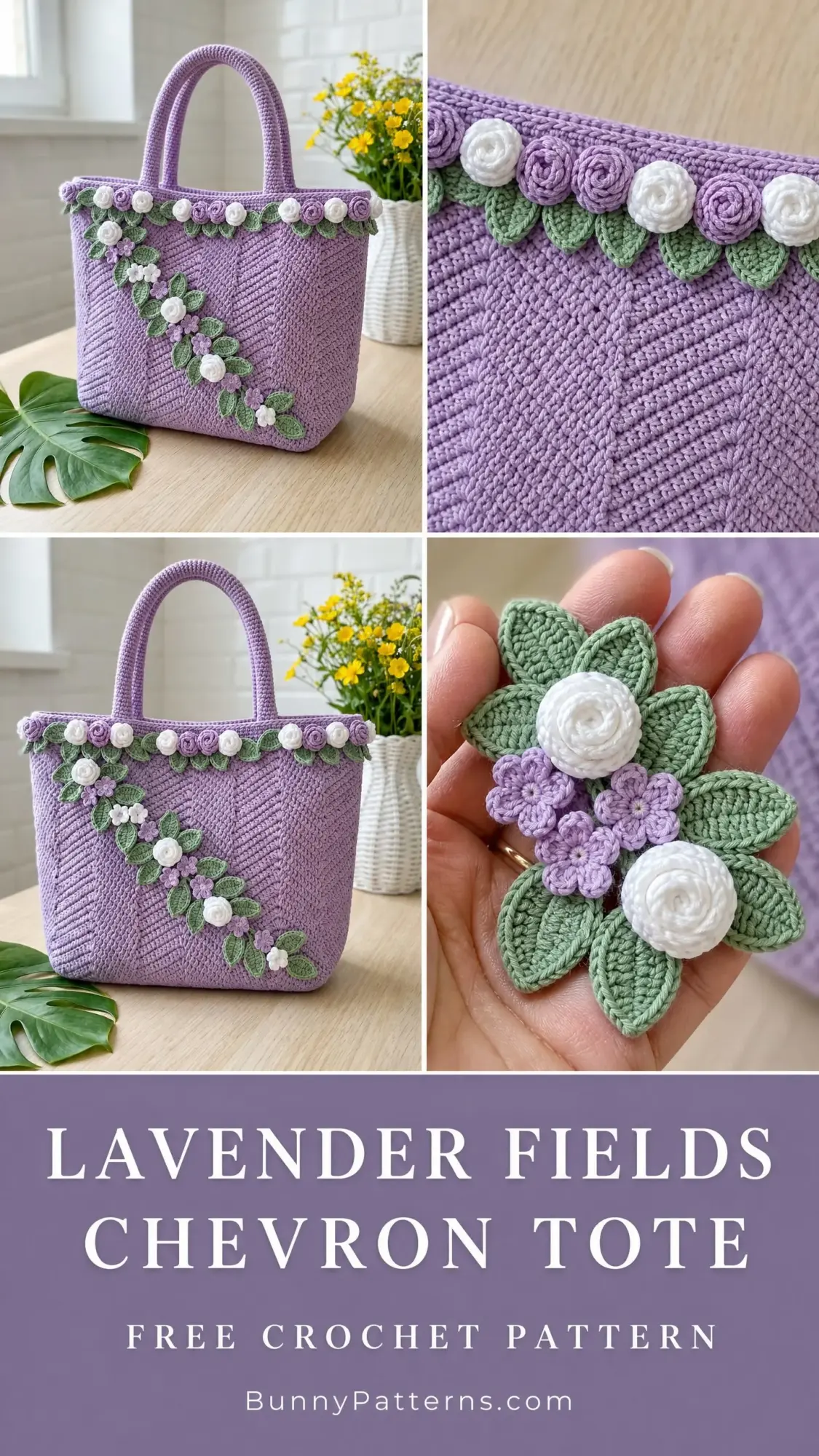Lavender Fields Chevron Tote Free Crochet Pattern