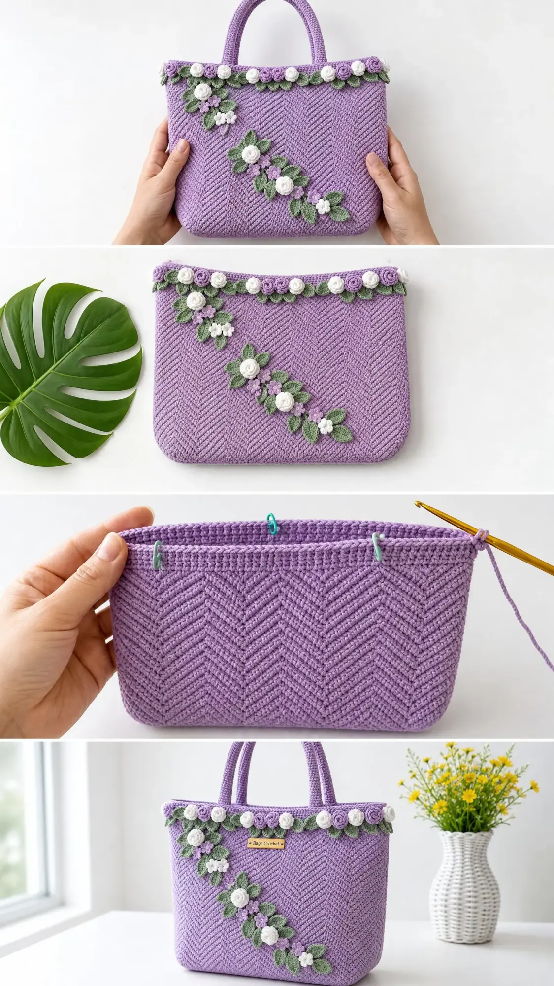 Lavender Fields Chevron Tote Free Crochet Pattern