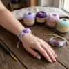Lavender Fields Flower Bracelet Free Crochet Pattern