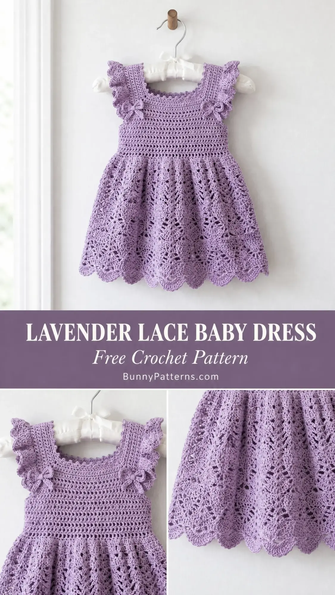 Lavender Lace Baby Dress Free Crochet Pattern