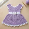 Lavender Lace Baby Dress Free Crochet Pattern
