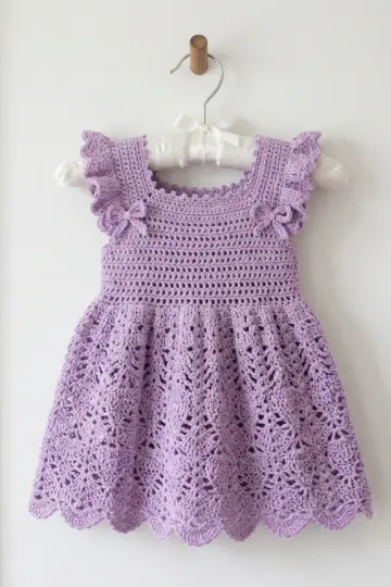 Lavender Lace Baby Dress Free Crochet Pattern