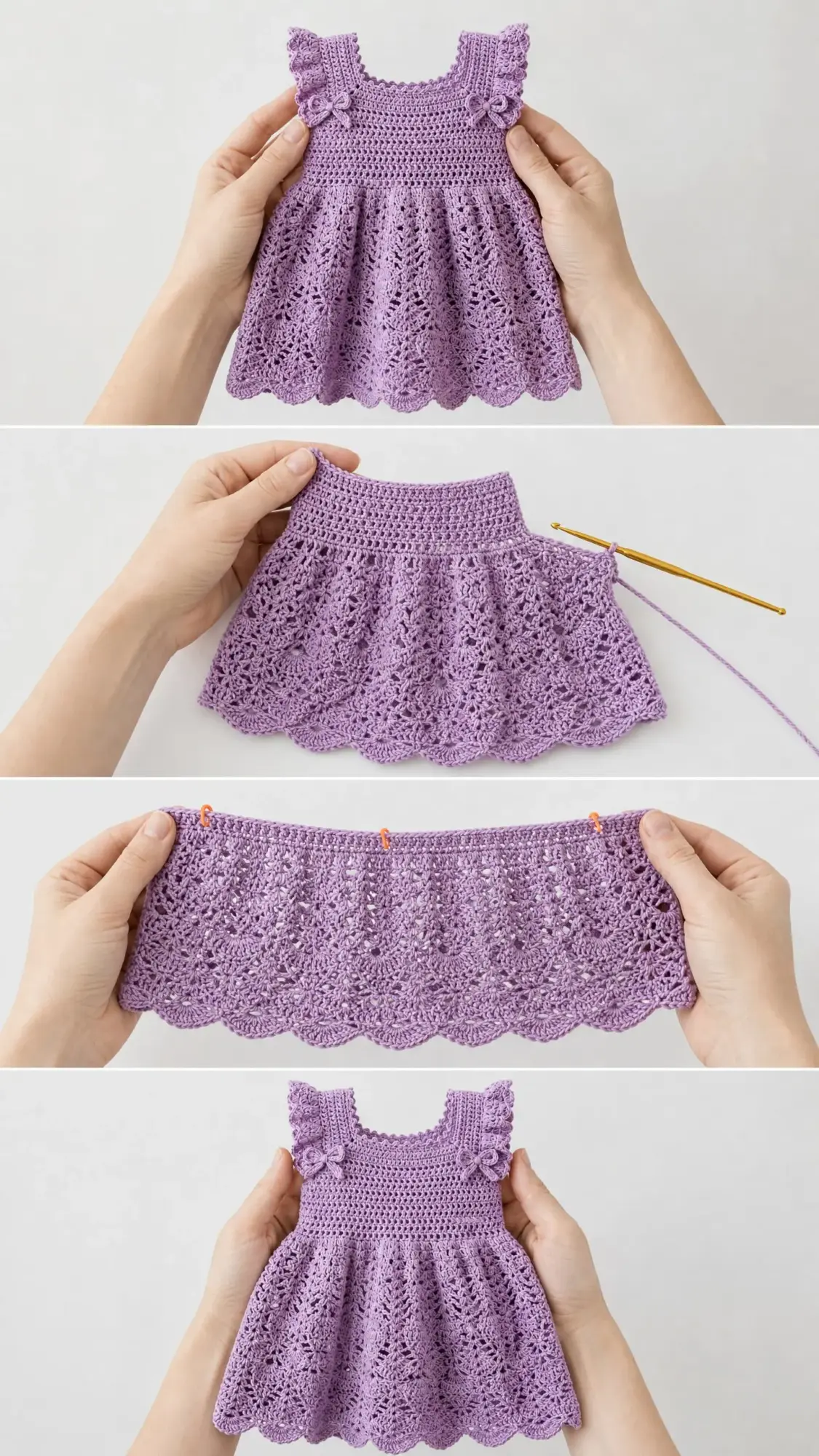 Lavender Lace Baby Dress Free Crochet Pattern