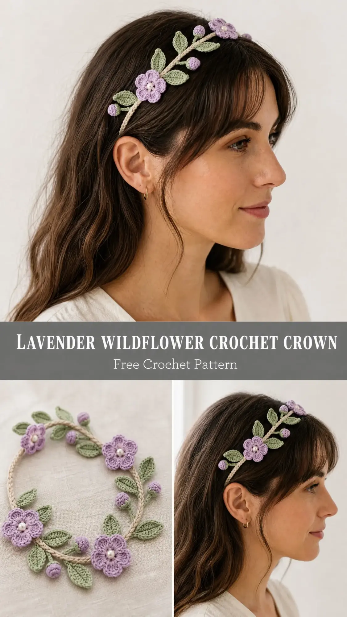 Lavender Wildflower Crochet Crown Free Crochet Pattern