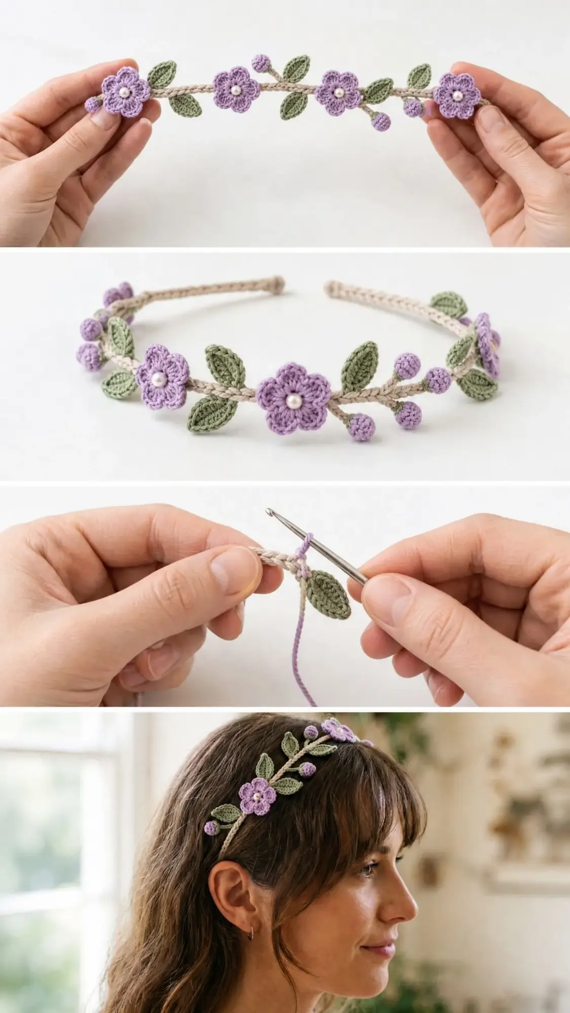 Lavender Wildflower Crochet Crown Free Crochet Pattern