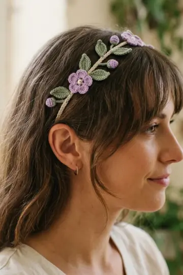 Lavender Wildflower Crochet Crown Free Crochet Pattern