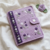Lavender Wildflower Journal Cover Free Crochet Pattern