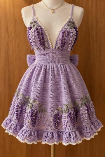 Lavender Wisteria Dress Crochet Pattern