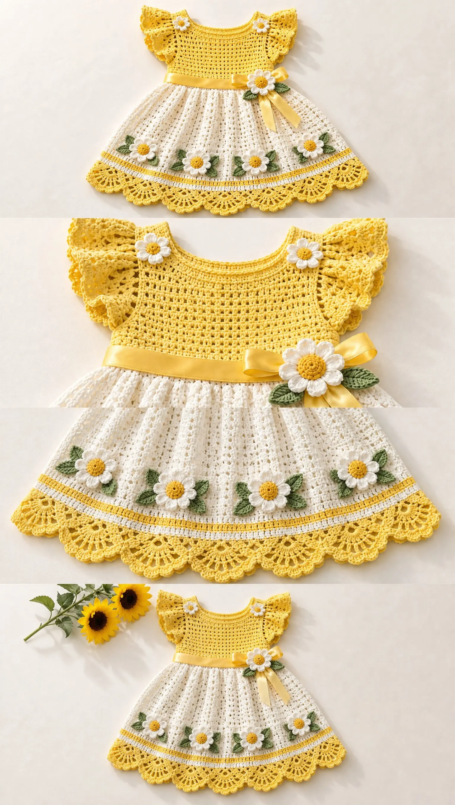 Lemon Daisy Garden Dress Crochet Pattern