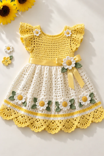 Lemon Daisy Garden Dress Crochet Pattern