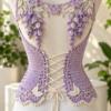 Lilac Wisteria Lace-Up Top Crochet Pattern