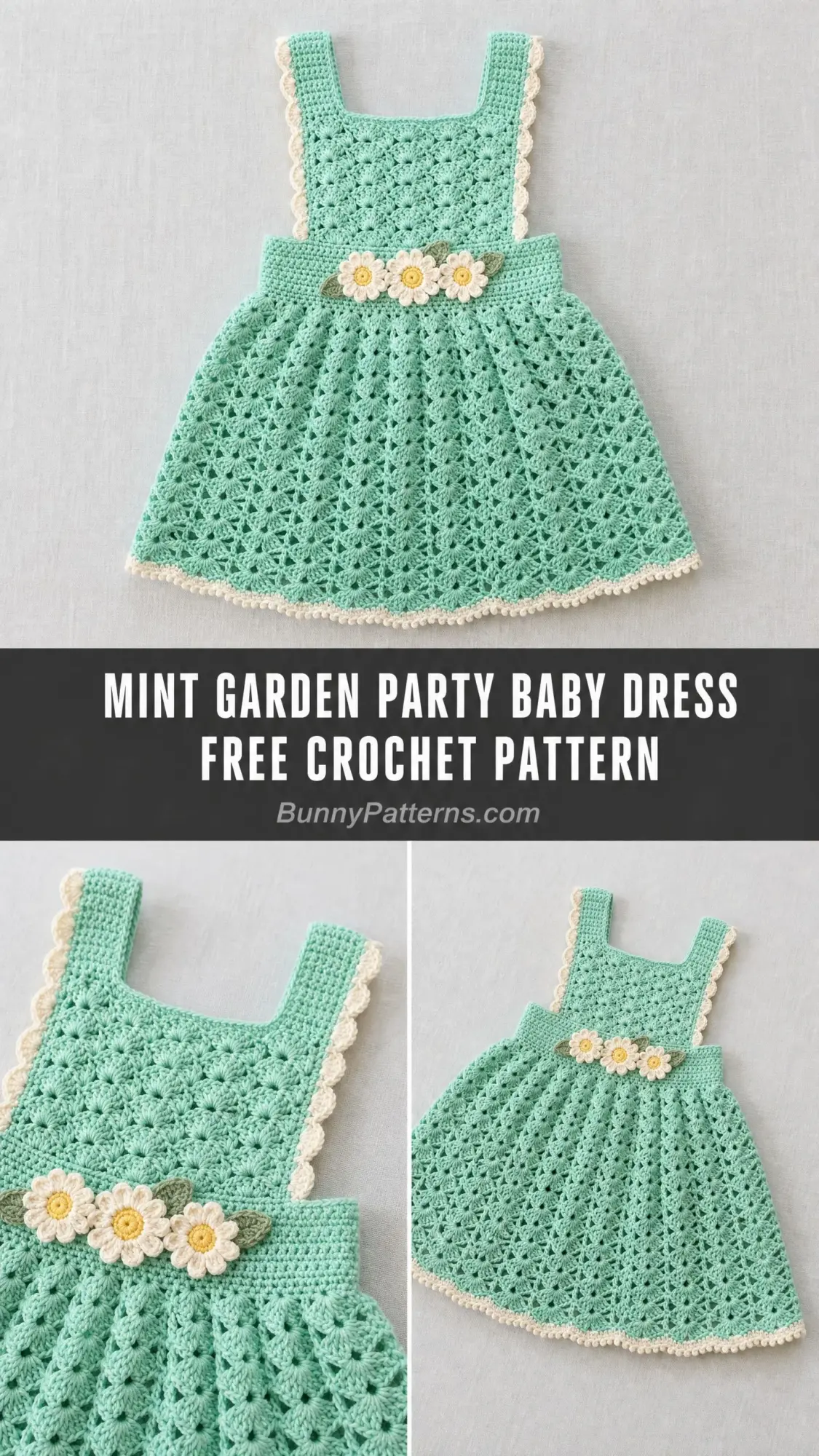 Mint Garden Party Baby Dress Free Crochet Pattern