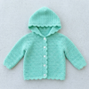 Mint Green Baby Hooded Sweater Free Crochet Pattern