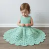 Mint Green Tiered Shell Dress Free Crochet Pattern