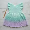 Mint Lavender Shell Stitch Baby Dress Free Pattern
