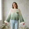 Mint Sage Gradient Bow Sweater Free Crochet Pattern