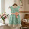 Mint and Peach Baby Dress Free Crochet Pattern