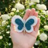 Ocean Blue Beaded Butterfly Free Crochet Pattern