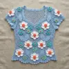 Ocean Blue Floral Lace Top Free Crochet Pattern
