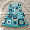 Ocean Blue Granny Square Baby Dress Free Crochet Pattern