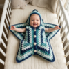 Ocean Blue Granny Star Baby Bunting Free Crochet Pattern