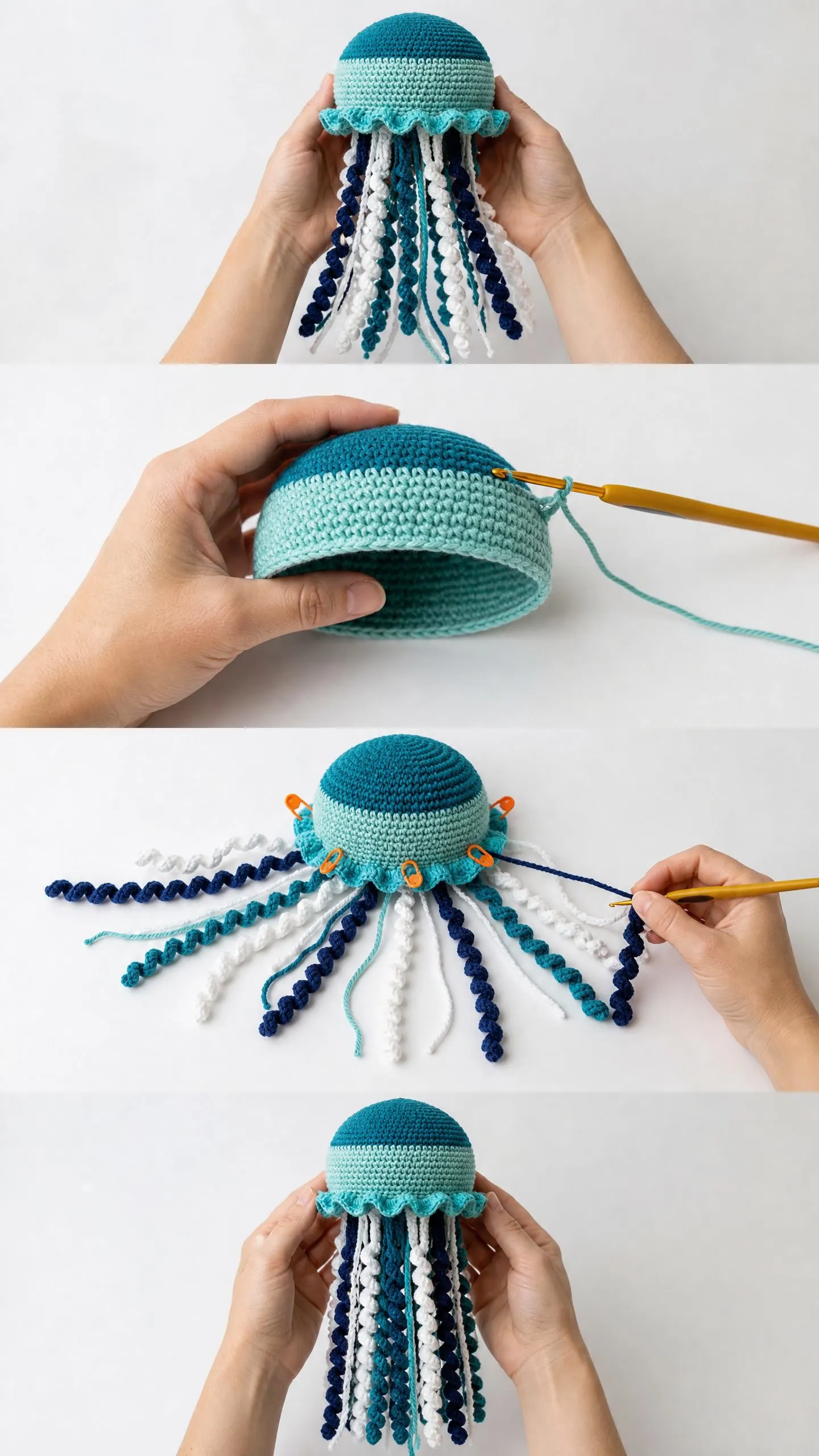 Ocean Blue Jellyfish Amigurumi Free Crochet Pattern