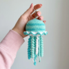 Ocean Blue Jellyfish Keychain Free Crochet Pattern